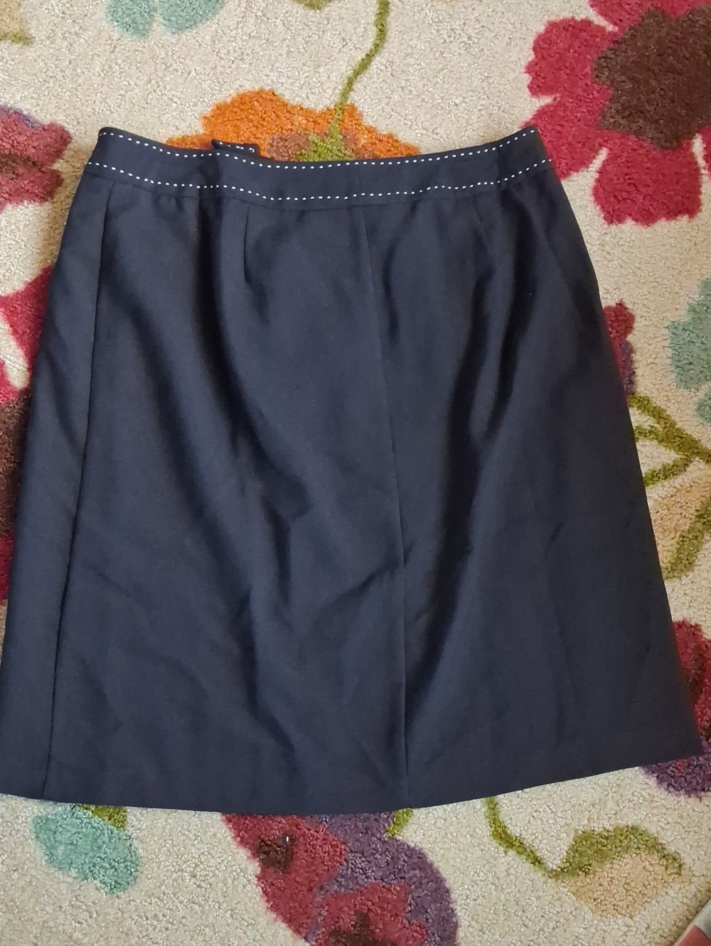 Requirements Black Pencil Skirt with Contrast Stitching